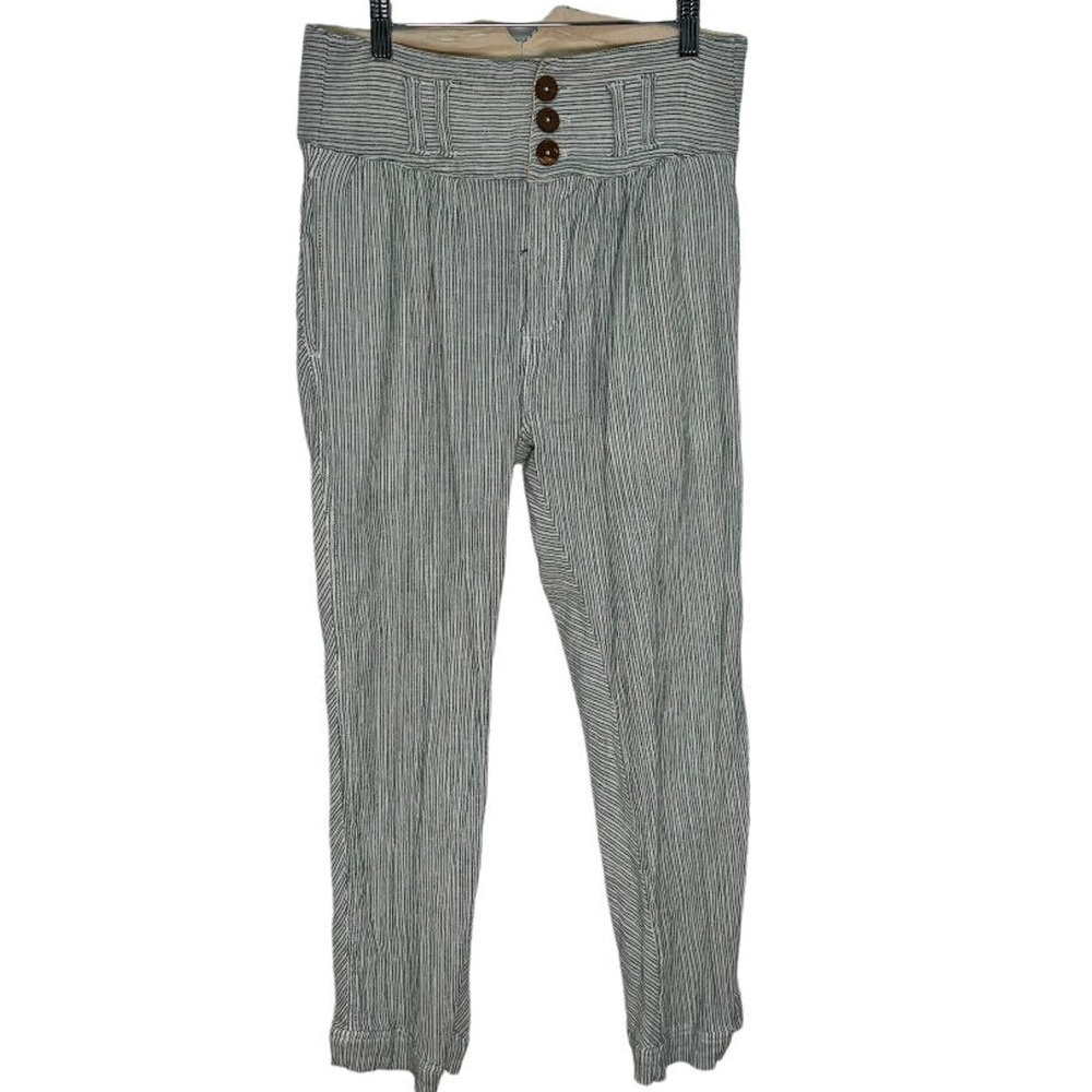 Free People Striped Capri Linen - 0